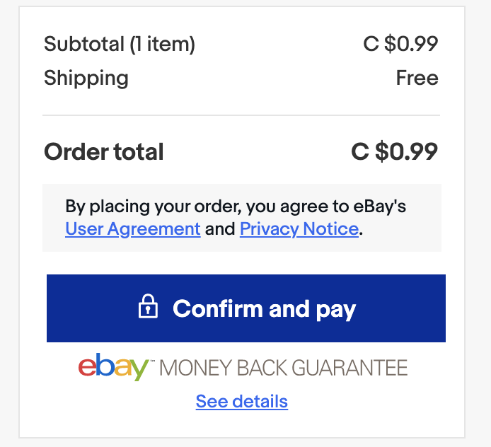 eBay評価稼ぎの方法｜商品の買い方〜合計金額の確認と注文確定